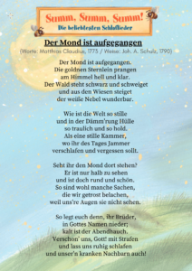 Liedtext zum 3Berlin Song Der Mond ist aufgegangen