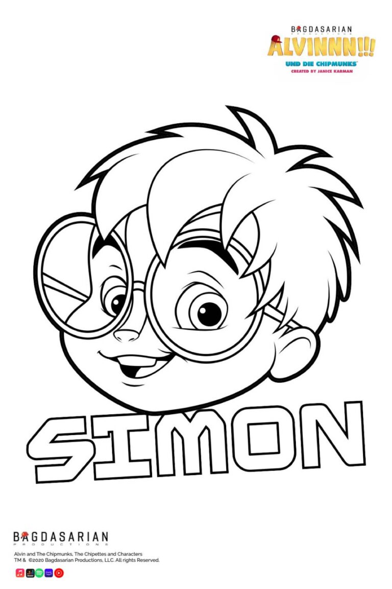 Ausmalbild-Alvin und die Chipmunks-Simon