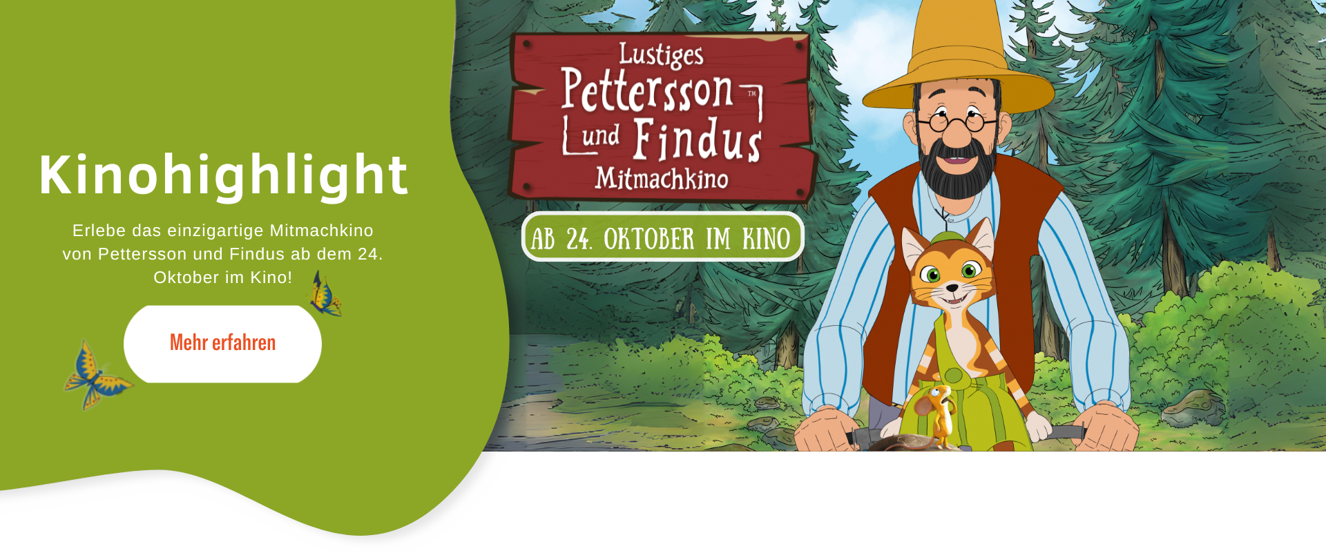 Banner zum Pettersson und Findus Mitmachkino